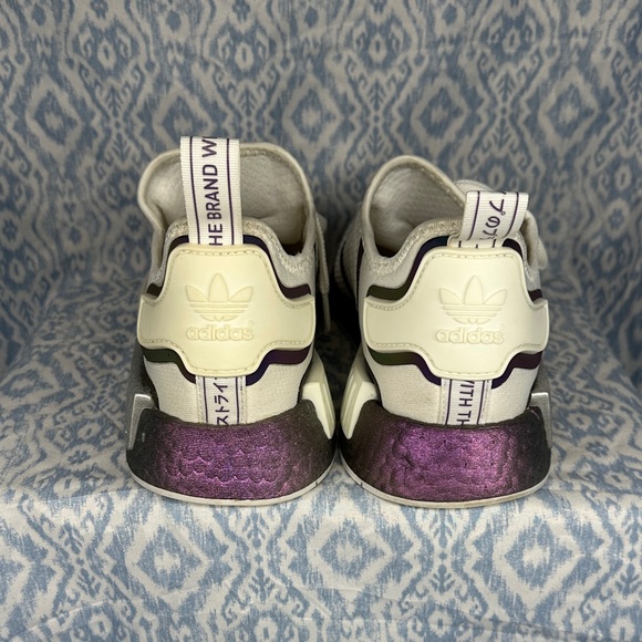 Adidas White and Purple NMD Sneakers - Picture 4 of 7